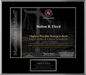 AV Preeminent Lawyers Award (Legal Ability & Ethical Standards) - Dalton Floyd, Jr. 2020
