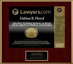 AV Preeminent Lawyers Award (Legal Ability & Ethical Standards) - Dalton Floyd, Jr. 2019
